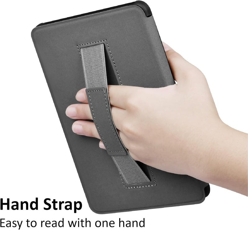 Tpacc Case for All-New Kindle Paperwhite 12th Gen, 2024 and Kindle Colorsoft Signature Edition, Lightweight PU Leather Cover with Auto Sleep Wake Hand Strap, Highland Cow with Flower - Image 5